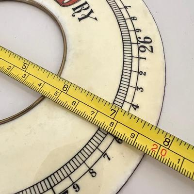 Antique Enameled Metal Barometer Dial Face