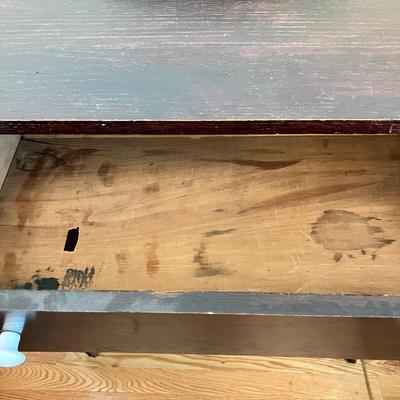 Antique Bagby Furniture Side Table - Original Casters