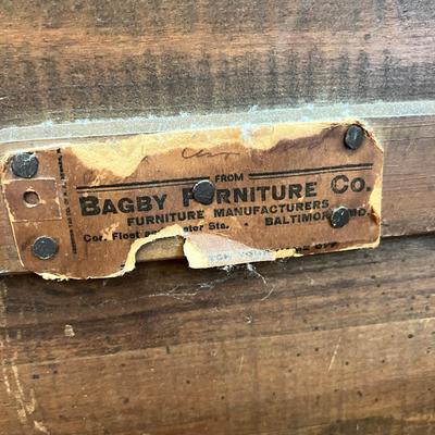 Antique Bagby Furniture Side Table - Original Casters