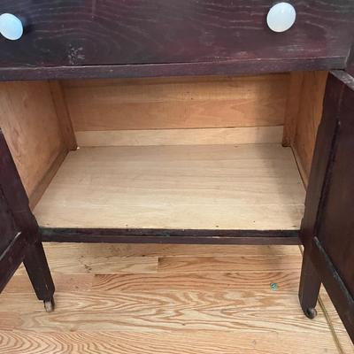 Antique Bagby Furniture Side Table - Original Casters