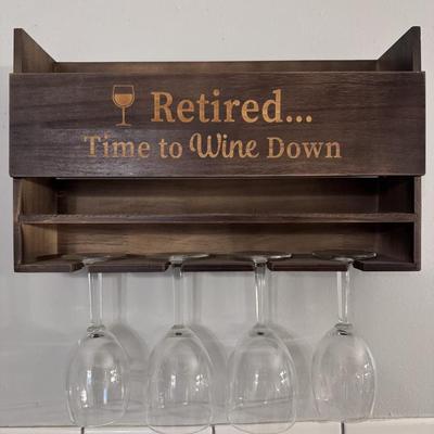 Hanging Wine Bottle and Glass Holder