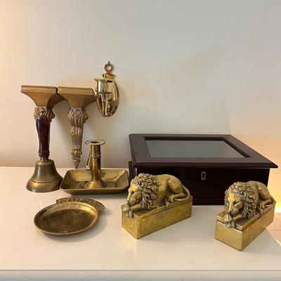 Vintage Contemp. Decorative Lot - Bombay Co., Brass, Wall Sconces etc.
