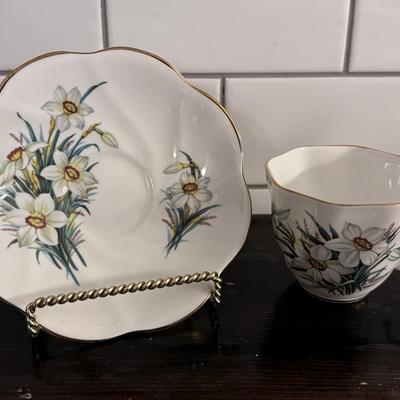 Bone China Cups and Saucer Sets (shelf not included)