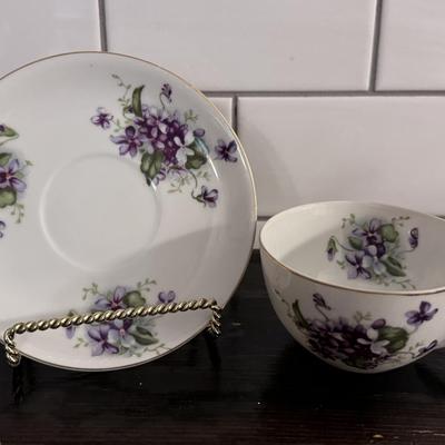 Bone China Cups and Saucer Sets (shelf not included)