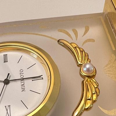 Mikimoto Pearl Accented Desk Table Small Clock