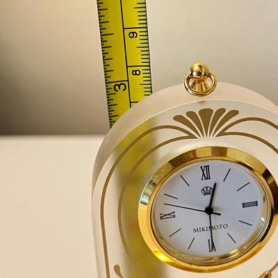 Mikimoto Pearl Accented Desk Table Small Clock