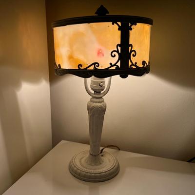 Vintage Glass Panel Desk Lamp