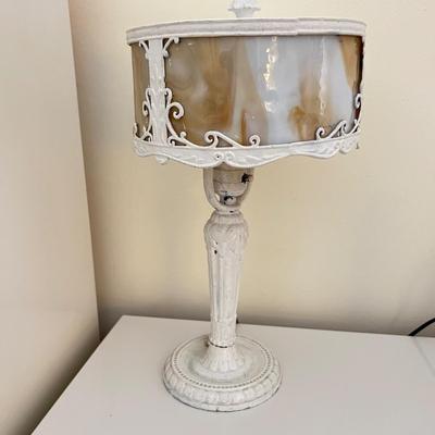 Vintage Glass Panel Desk Lamp