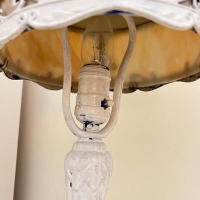Vintage Glass Panel Desk Lamp
