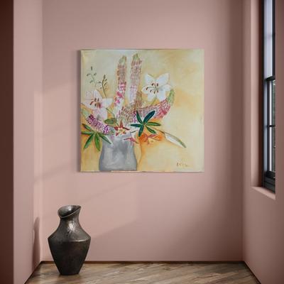 112 Lillies & Lupiness Bouquet Oil on Canvas by Ellen Into