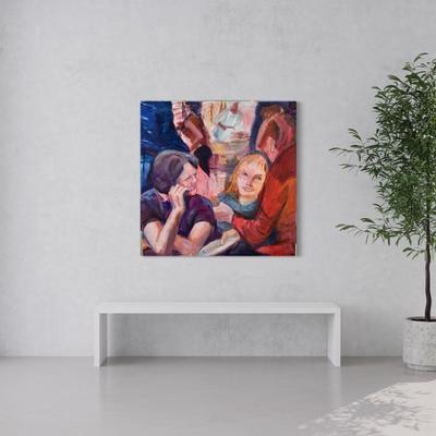 113 "Lee, Jeany, Kay Conversation" Oil on Canvas by Ellen Into