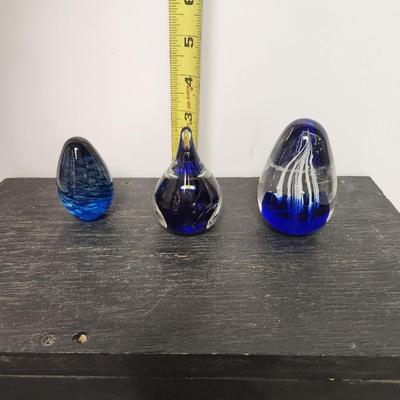 Candlesticks and paperweight lot