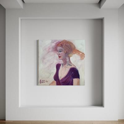 116 Morave Portrait of Woman 1990 Oil on Canvas by Ellen Into
