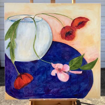 117 "Poppies #10" 2004 Oil on Canvas by Ellen Into
