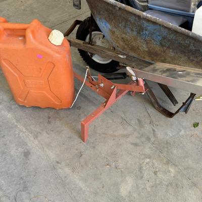 Wheelbarrow, lunch boxes, skeet thrower