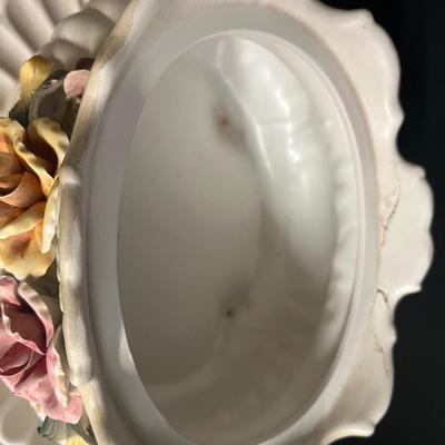 Vintage Italian Capodimonte Children and Roses Soup Tureen w/ Platter