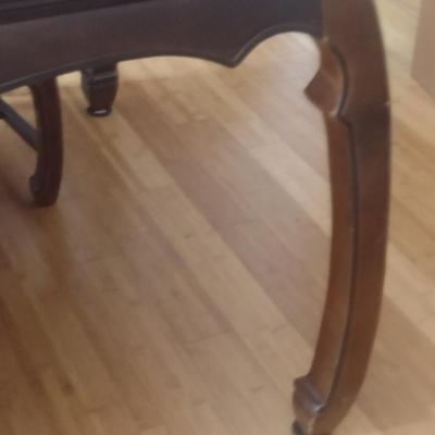 Wooden Dining Table with Glass Top