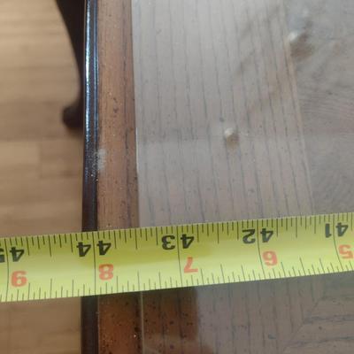 Wooden Dining Table with Glass Top