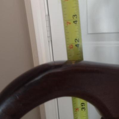 Set of Seven Wooden Dining Chairs with Upholstered Seats