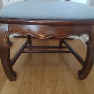 Set of Seven Wooden Dining Chairs with Upholstered Seats