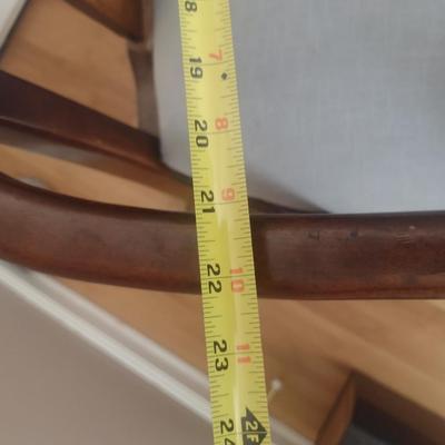 Set of Seven Wooden Dining Chairs with Upholstered Seats