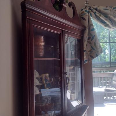 Vintage Wooden Corner Hutch (No Contents)