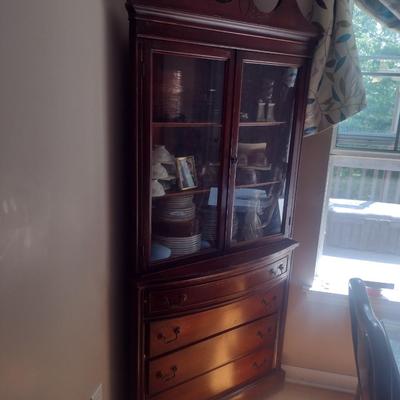 Vintage Wooden Corner Hutch (No Contents)