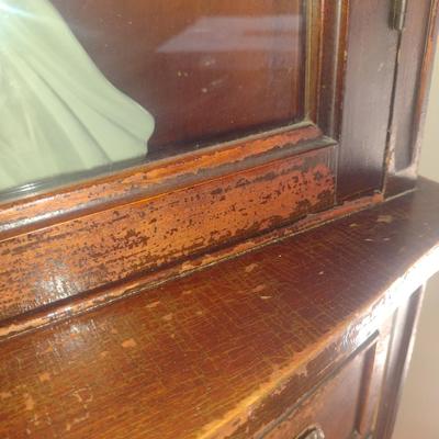 Vintage Wooden Corner Hutch (No Contents)