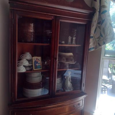 Vintage Wooden Corner Hutch (No Contents)
