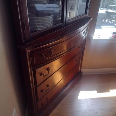 Vintage Wooden Corner Hutch (No Contents)