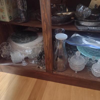 Wooden Buffet with Hutch Top (No Contents)