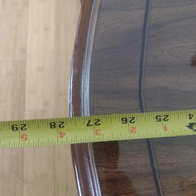 Bassett Wood Finish Side Table with Storage Drawer and Glass Top (Choice B)