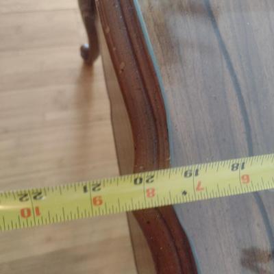 Bassett Wood Finish Side Table with Storage Drawer and Glass Top (Choice B)