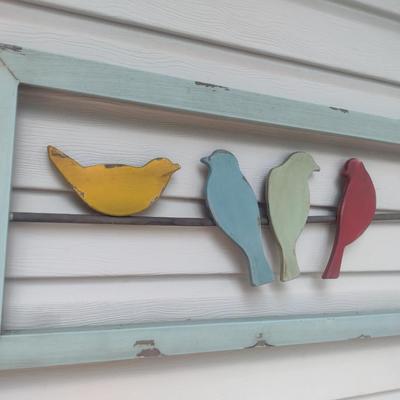 Metal 'Birds on a Wire' Design Wall Decor- Measures Approx 36" x 13"