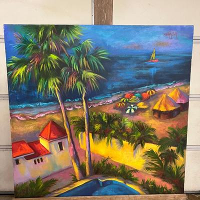 3’ x 3’ Large beach Painting by Shalla