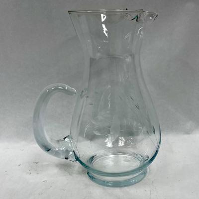 Princess House Crystal Pitcher etched