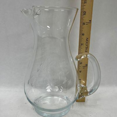 Princess House Crystal Pitcher etched