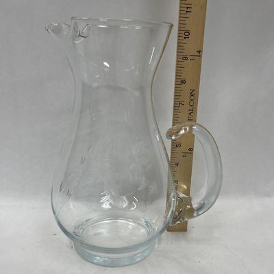 Princess House Crystal Pitcher etched