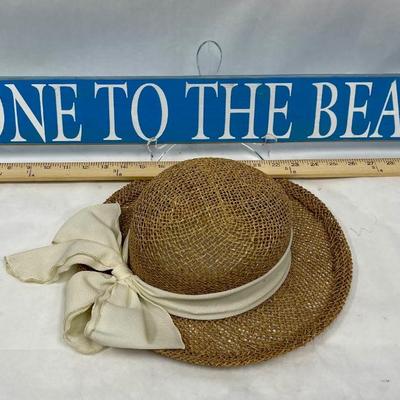 Wall Hanging & Hat "Gone to the Beach" hand-painted Sign