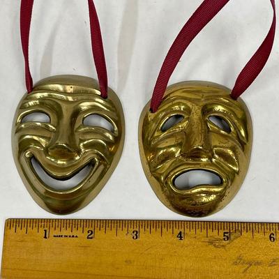 Heavy Brass Decor - wall hangings - Tragedy & Comedy Masks