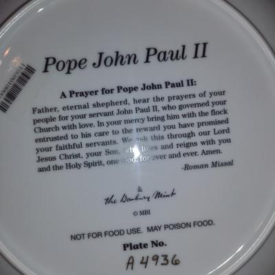 Numbered Pope John Paul II Commemorative Plate- By The Danbury Mint