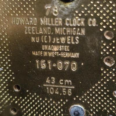 Howard Miller Oak Cabinet Regulator Style Clock (DR-JS)