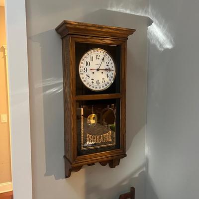 Howard Miller Oak Cabinet Regulator Style Clock (DR-JS)
