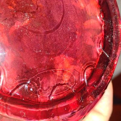 Fenton Glass Ruffled Top Coin Dot Basket