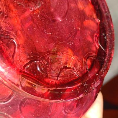 Fenton Glass Ruffled Top Coin Dot Basket