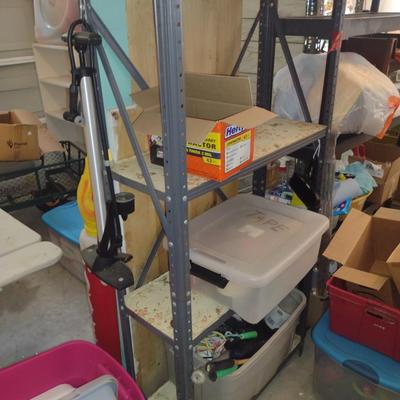Metal Four Shelf Unit- Measures Approx 29 1/2" Wide, 11 1/2" Deep, 60" Tall (No Contents)