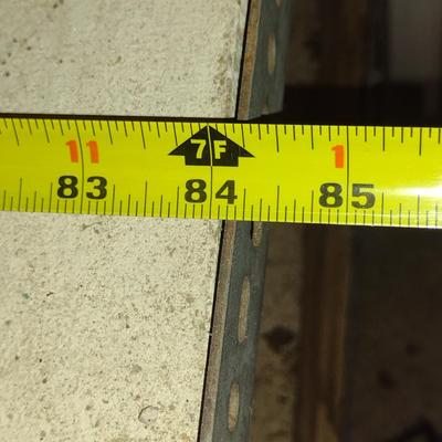 Metal Framed Four Shelf Unit- Measures Approx 84" Wide, 18" Deep, 60 1/2" Tall (No Contents)