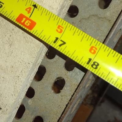 Metal Framed Four Shelf Unit- Measures Approx 84" Wide, 18" Deep, 60 1/2" Tall (No Contents)