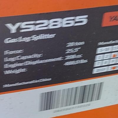 YardMax 28 Ton Gas Log Splitter- Model YS2865- 25.5" Log Capacity
