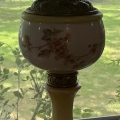 Vintage painted hurricane lamp